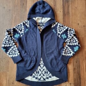 Pendleton Navy and Cream Hooded Cardigan